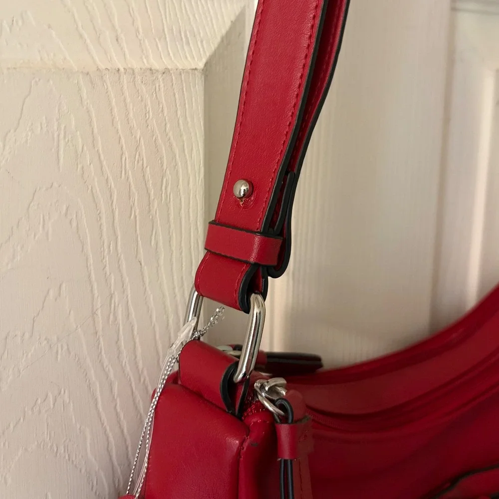 Giani Bernini Red Nappa Leather Hobo Shoulder Bag NWT Adjustable Strap